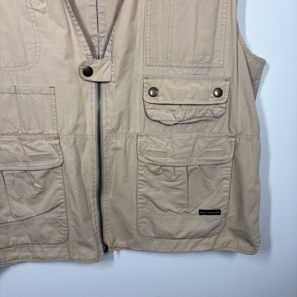VTG Royal Robbins Mens Outdoor Utility Vest Size XL Khaki Fishing Hunting Field - Picture 4 of 13